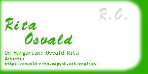 rita osvald business card